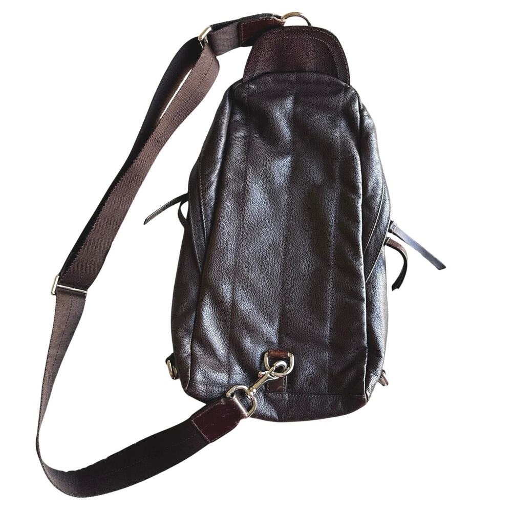 COACH Thompson Convertible Brown Leather Sling Bag Backpack - Picture 3 of 12